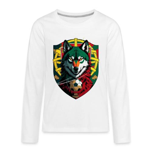 Portugal Iberian Wolf Soccer T Shirt,Football Gift - Kids' Premium Long Sleeve T-Shirt