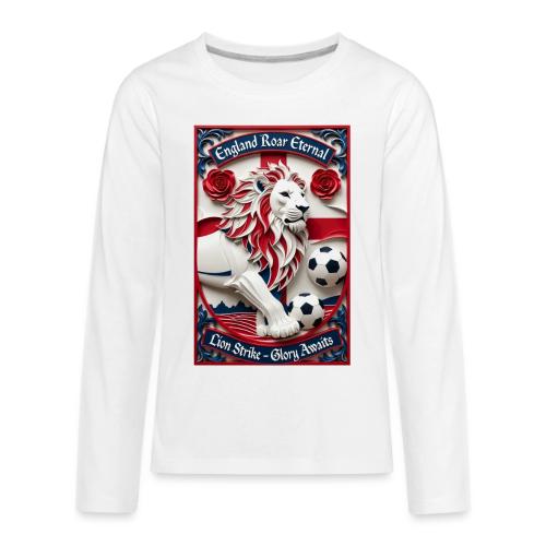 England Lion Soccer T Shirt, Football Pride Gift - Kids' Premium Long Sleeve T-Shirt