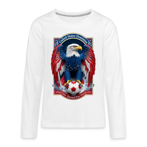 USA Eagle Emblem T Shirt, USA Soccer Pride Gift - Kids' Premium Long Sleeve T-Shirt