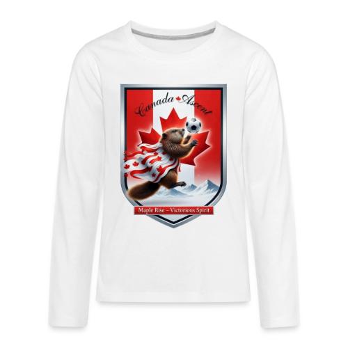 Canada Beaver Ascent T-Shirt, Canadian Pride Gift - Kids' Premium Long Sleeve T-Shirt