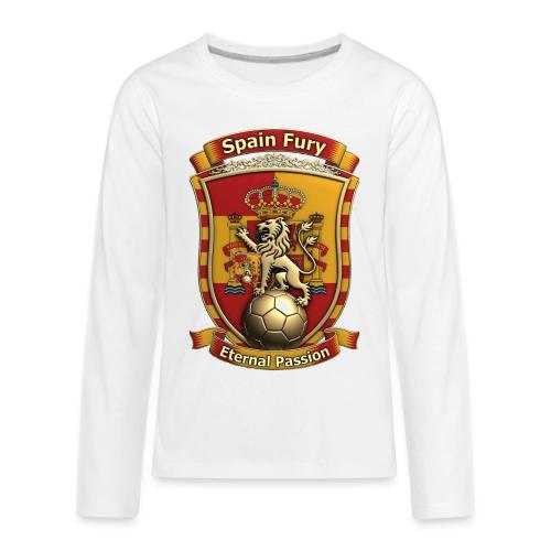 Spain Lion Fury T-Shirt, Spanish Crest Gift - Kids' Premium Long Sleeve T-Shirt