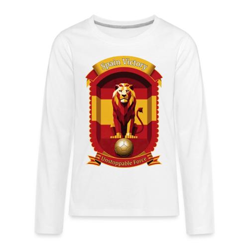 Spain Lion Victory T-Shirt, Flag Pride Crest Gift - Kids' Premium Long Sleeve T-Shirt