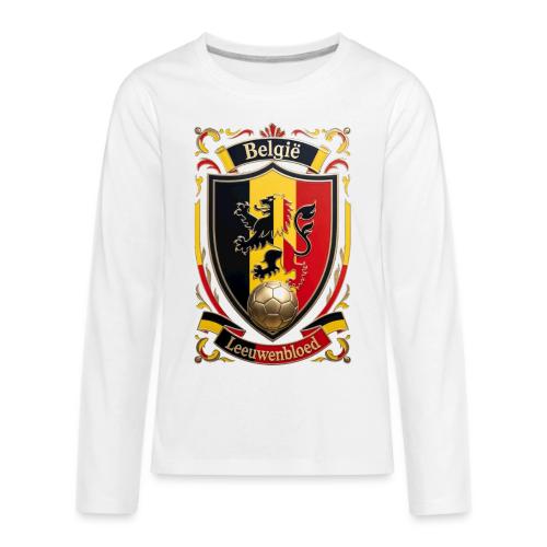 Belgium Lion Crest T-Shirt, Belgian Flag Gift - Kids' Premium Long Sleeve T-Shirt