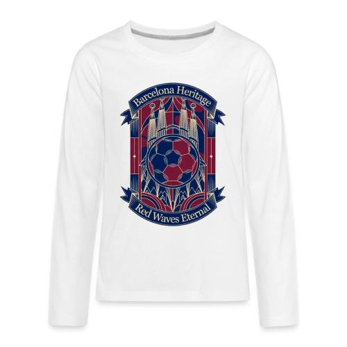 Barcelona Red Heritage T Shirt, Barsa fan Gift - Kids' Premium Long Sleeve T-Shirt
