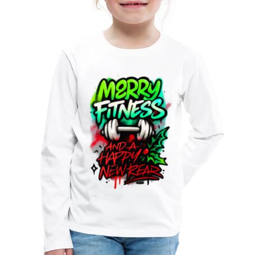 Merry Fitness Christmas Gym Humor - Kids' Premium Long Sleeve T-Shirt
