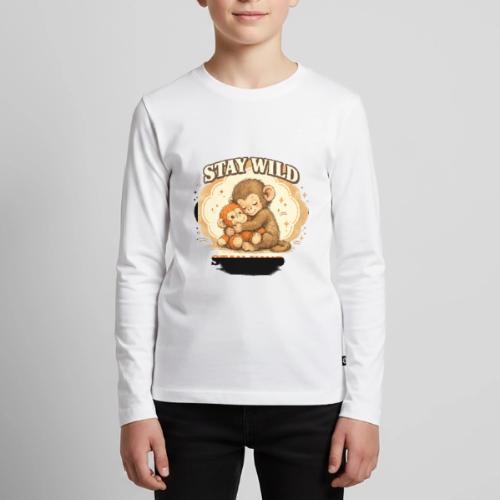Stay Wild Stay Kind Punch Monkey Hug - Kids' Premium Long Sleeve T-Shirt
