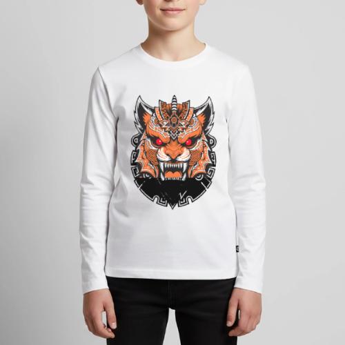 Tribal Demon Wolf Mask - Kids' Premium Long Sleeve T-Shirt