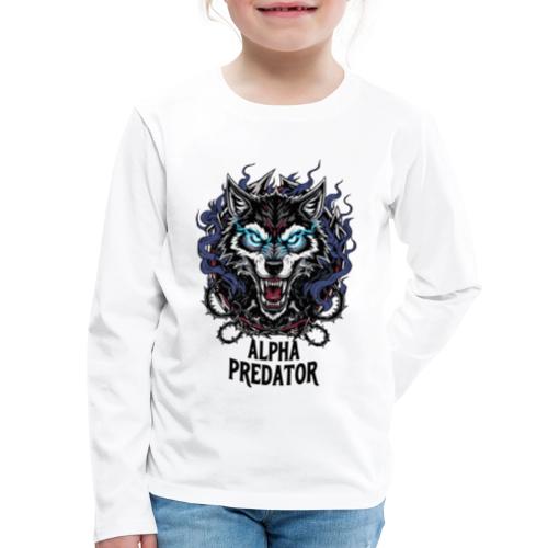 Alpha Predator Wolf Fierce Neon Eyes - Kids' Premium Long Sleeve T-Shirt