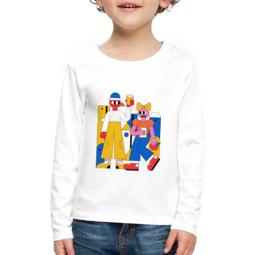 Bold Geometric Duo Pop Art - Kids' Premium Long Sleeve T-Shirt