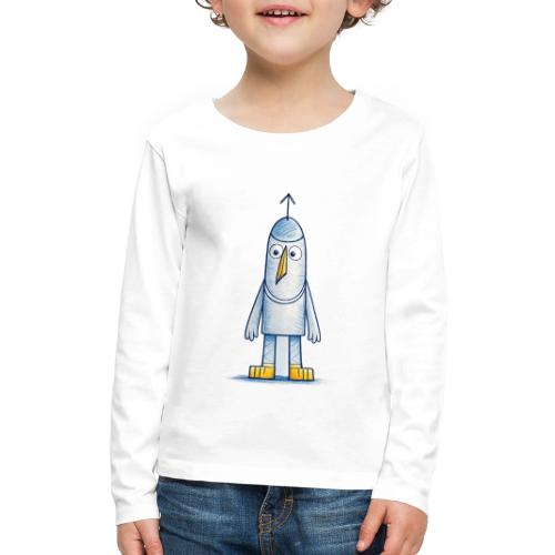 Funny Doodle Bird Character - Kids' Premium Long Sleeve T-Shirt
