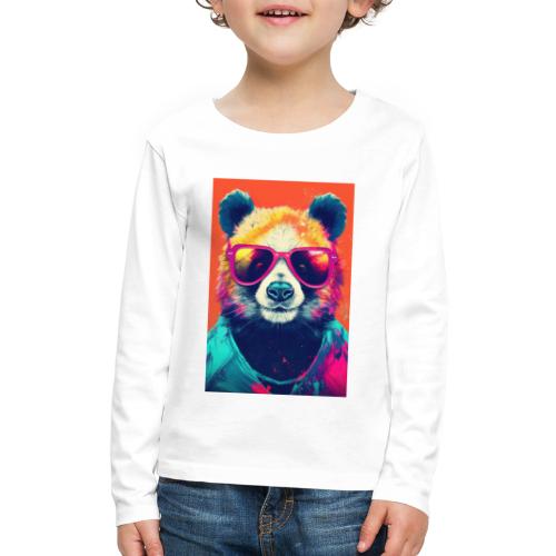 Panda in Pink Sunglasses - Kids' Premium Long Sleeve T-Shirt