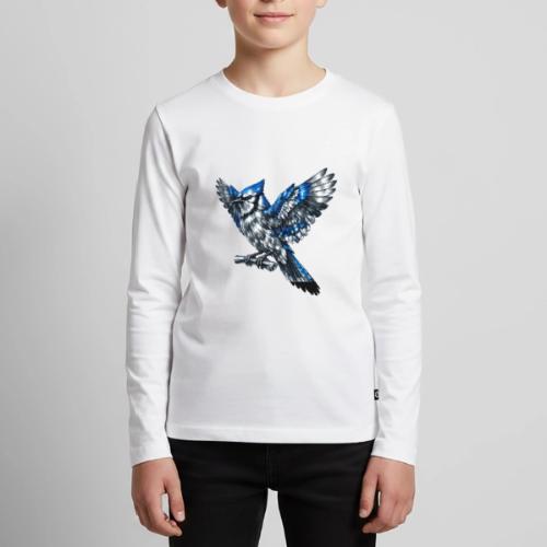 Silver Blue Jay Open Wing Perch - Kids' Premium Long Sleeve T-Shirt