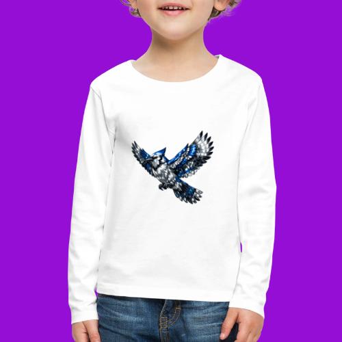 Silver Blue Jay in Flight - Kids' Premium Long Sleeve T-Shirt