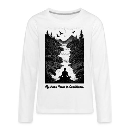 Conditional Inner Peace T-Shirt | Minimalist Zen - Kids' Premium Long Sleeve T-Shirt