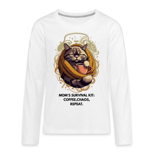 Powered by Sarcasm Cat Tee - Kids' Premium Long Sleeve T-Shirt