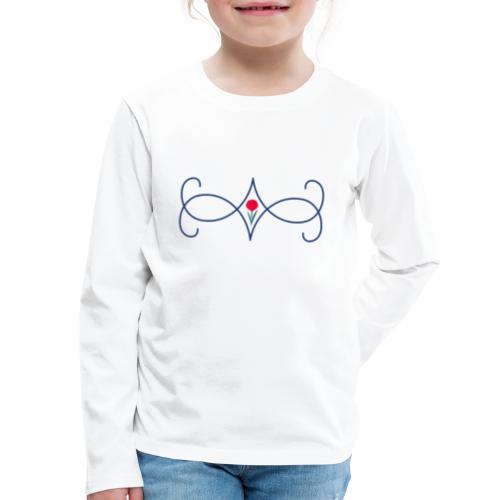 tulip flower with swirls element - Kids' Premium Long Sleeve T-Shirt