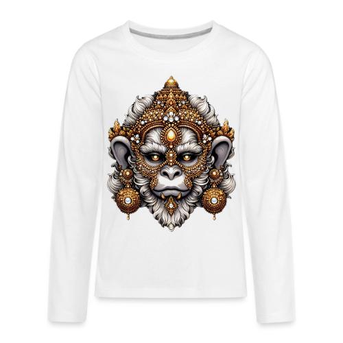 Color Detailed Hanuman Design - Kids' Premium Long Sleeve T-Shirt