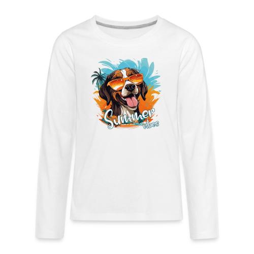 Funny Dog: Summer Vibes - Kids' Premium Long Sleeve T-Shirt