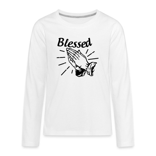 Blessed - Alt. Design (Black Letters) - Kids' Premium Long Sleeve T-Shirt
