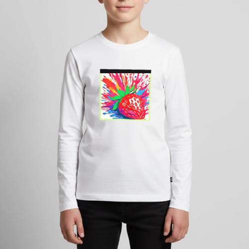 Splatter Strawberry Splash - Kids' Premium Long Sleeve T-Shirt