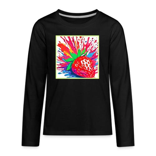 Splatter Strawberry Splash - Kids' Premium Long Sleeve T-Shirt