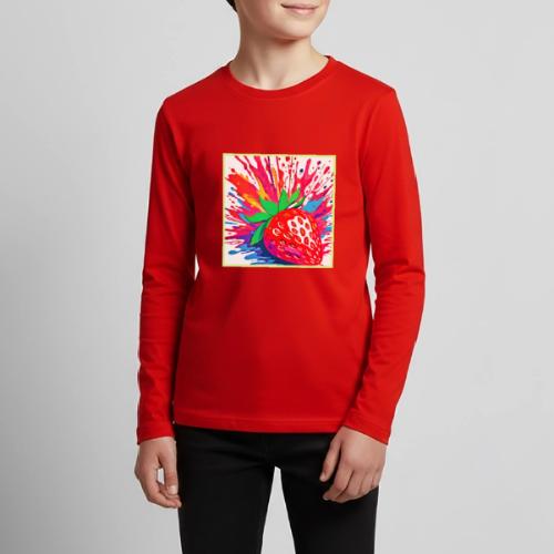 Splatter Strawberry Splash - Kids' Premium Long Sleeve T-Shirt