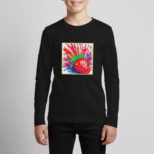 Splatter Strawberry Splash - Kids' Premium Long Sleeve T-Shirt