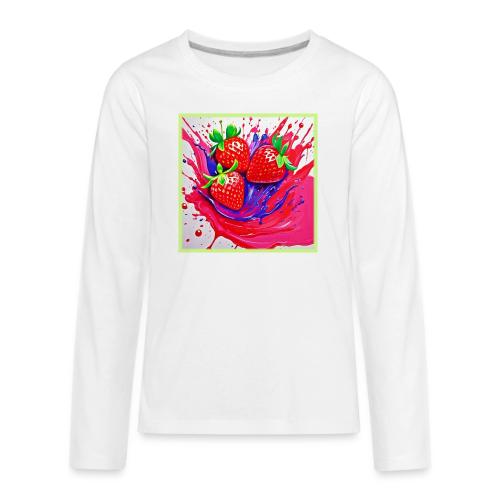 Vibrant Strawberry Splash - Kids' Premium Long Sleeve T-Shirt
