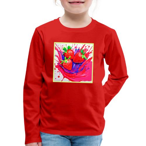 Vibrant Strawberry Splash - Kids' Premium Long Sleeve T-Shirt