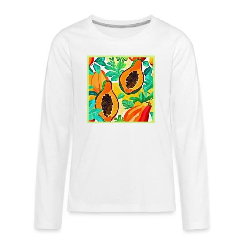 Tropical Papaya Pop Art - Kids' Premium Long Sleeve T-Shirt