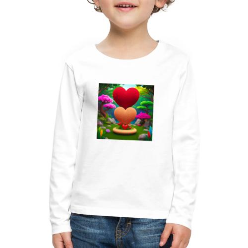 Double Heart, fantasy, nature and fantasy - Kids' Premium Long Sleeve T-Shirt