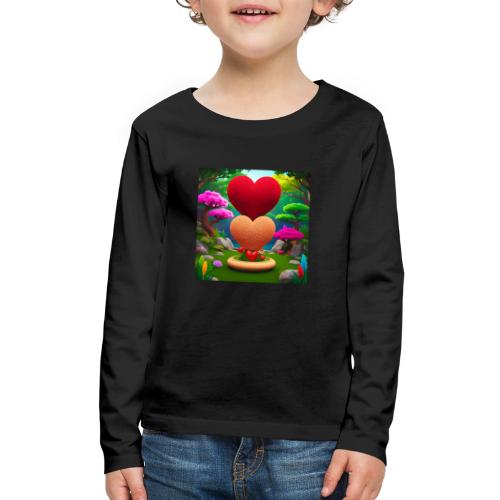 Double Heart, fantasy, nature and fantasy - Kids' Premium Long Sleeve T-Shirt