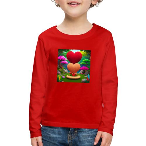 Double Heart, fantasy, nature and fantasy - Kids' Premium Long Sleeve T-Shirt