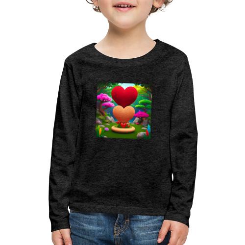 Double Heart, fantasy, nature and fantasy - Kids' Premium Long Sleeve T-Shirt