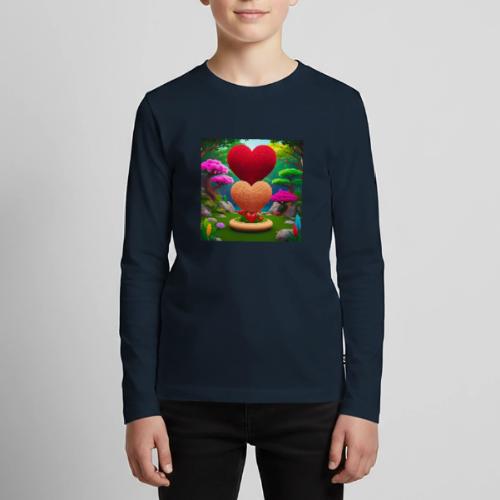 Double Heart, fantasy, nature and fantasy - Kids' Premium Long Sleeve T-Shirt