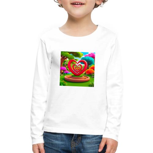 Triple heart landscape, nature, love, happiness - Kids' Premium Long Sleeve T-Shirt