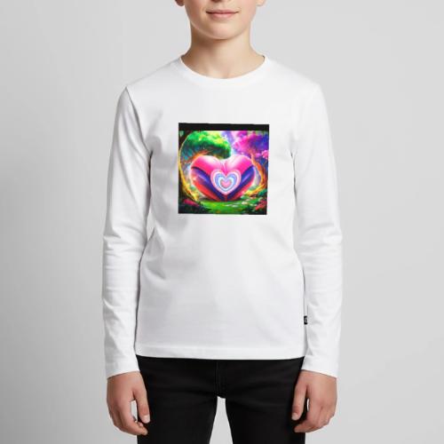Double heart, fantasy, landscapes enjoy the magic - Kids' Premium Long Sleeve T-Shirt