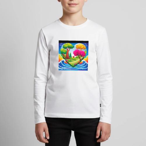 Heart, fantasy, landscapes, nature, fantasy - Kids' Premium Long Sleeve T-Shirt