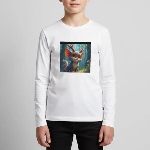 Magical Forest Creature with Deer Horns - Kids' Premium Long Sleeve T-Shirt