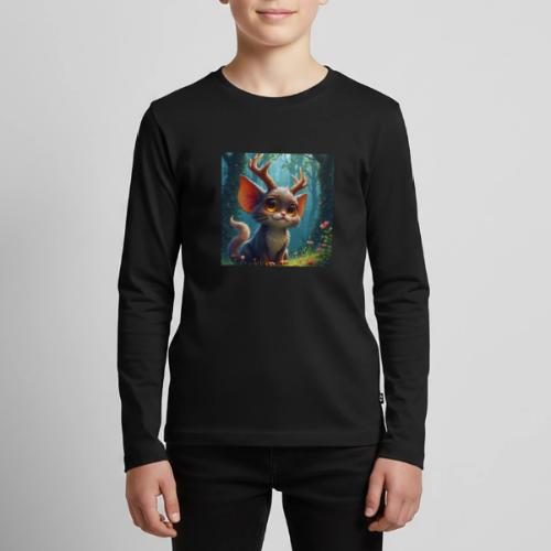 Magical Forest Creature with Deer Horns - Kids' Premium Long Sleeve T-Shirt