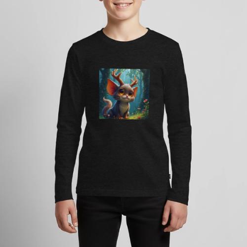 Magical Forest Creature with Deer Horns - Kids' Premium Long Sleeve T-Shirt