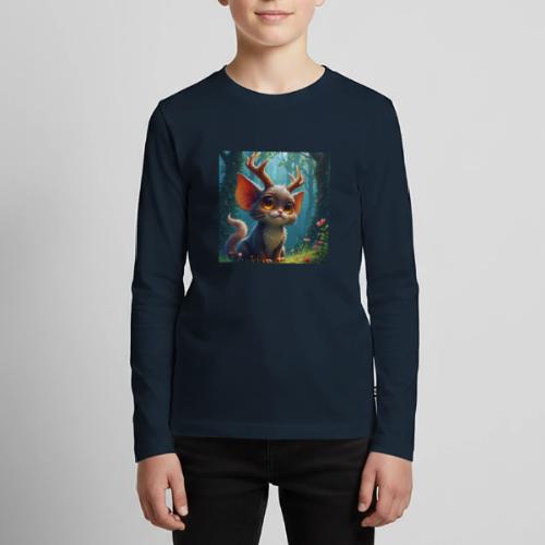 Magical Forest Creature with Deer Horns - Kids' Premium Long Sleeve T-Shirt