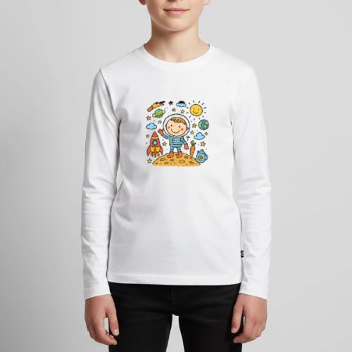Cute Astronaut Kid Space Adventure Design - Kids' Premium Long Sleeve T-Shirt