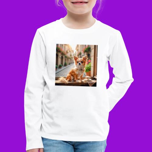 Morning coffee Chihuahua - Kids' Premium Long Sleeve T-Shirt