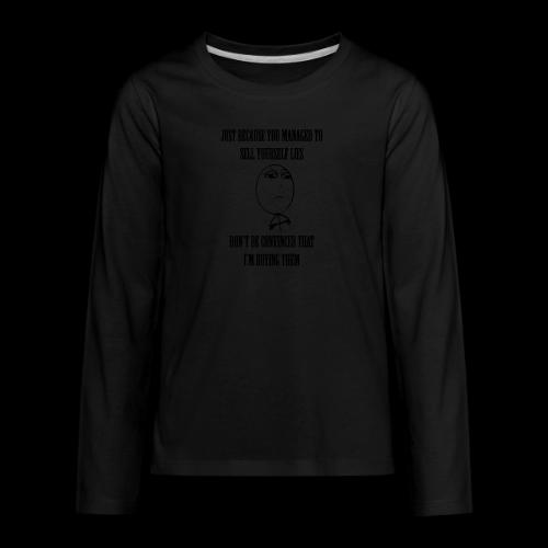 NOT BUYING - BLACK PRINT - Kids' Premium Long Sleeve T-Shirt