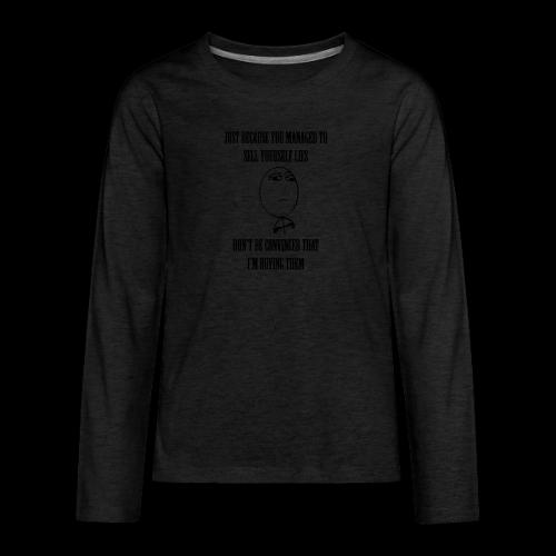 NOT BUYING - BLACK PRINT - Kids' Premium Long Sleeve T-Shirt