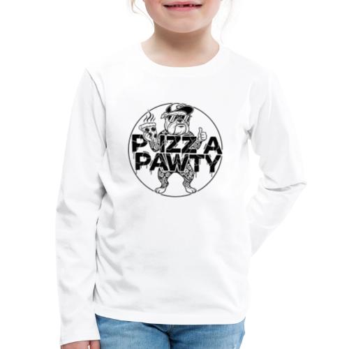 Pizza Pawty Bulldog T-Shirt | Funny Dog Pizza Tee - Kids' Premium Long Sleeve T-Shirt
