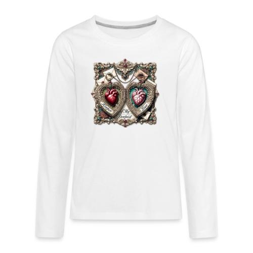 Keeper of My Deepest Love Victorian Locket T-Shirt - Kids' Premium Long Sleeve T-Shirt
