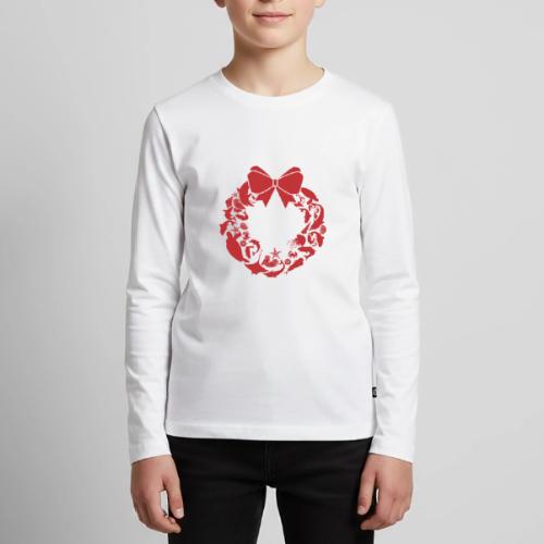 Christmas Season Wreath, Red - Kids' Premium Long Sleeve T-Shirt