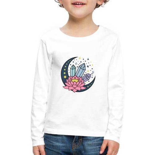 Half A Moon, Healing Crystals Lotus Flower - Kids' Premium Long Sleeve T-Shirt
